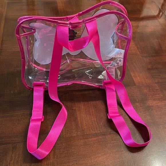 Minnie Mouse clear plastic pink bow mini back pack swim Dance bag Disney Store - Picture 4 of 8